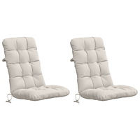 vidaXL 2-delade Höga Ryggstolsdynor VIANEN 100% Polyester Vit