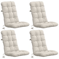 vidaXL 4-delade Höga Ryggstolsdynor VIANEN 100% Polyester Vit