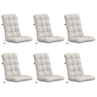 vidaXL 6-delade Höga Ryggstolsdynor VIANEN 100% Polyester Vit