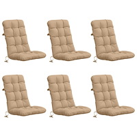 vidaXL 6-delade Höga Ryggstolsdynor VIANEN 100% Polyester Sand