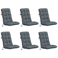 vidaXL 6-delade Höga Ryggstolsdynor VIANEN 100% Polyester Blå