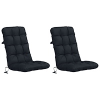 vidaXL 2-delade Höga Ryggstolsdynor VIANEN 100% Polyester Mörkblå