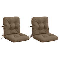 vidaXL 2-delade Höga Ryggstolsdynor VIANEN 100% Polyester Taupe