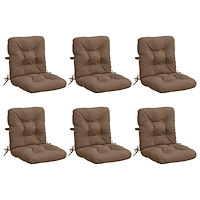 vidaXL 6-delade Höga Ryggstolsdynor VIANEN 100% Polyester Taupe