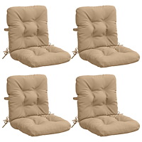 vidaXL 4-delade Höga Ryggstolsdynor VIANEN 100% Polyester Sand