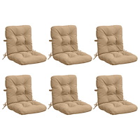vidaXL 6-delade Höga Ryggstolsdynor VIANEN 100% Polyester Sand