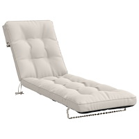 vidaXL Solstol Kudde VIANEN 100% Polyester Vit 200 x 55 x 8 cm
