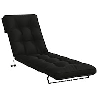 vidaXL Solstol Kudde VIANEN 100% Polyester Svart 200 x 55 x 8 cm
