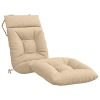 vidaXL Solstol Kudde VIANEN 100% Polyester Gräddvit 200 x 60 x 8 cm