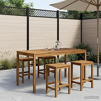 vidaXL Trädgård Bar Bord Vit 196 x 100 x 105 cm Massivt Akaciaträ