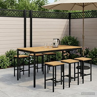 vidaXL Trädgård Bar Bord Vit och svart 196 x 100,5 x 105 cm