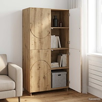 vidaXL Högskåp Artisan-ek 79 x 41 x 151 cm Konstruerat trä