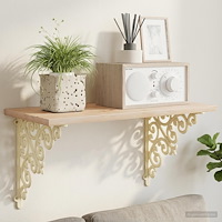 vidaXL Väggshyllfästen 2 st Antik vit 24 x 24 x 3,5 cm Stål