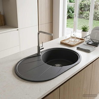 vidaXL Diskho med en ho Granit 77 x 49 x 20,5 cm Grafit
