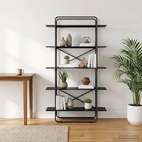 vidaXL Bokhylla 5 nivåer 100 x 35 x 175,5 cm Konstruerat trä Svart ek