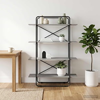 vidaXL Bokhylla 4 nivåer 100 x 35 x 140 cm PB Grå Sonoma