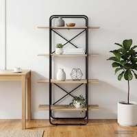 vidaXL Bokhylla 4 nivåer 80 x 35 x 140 cm PB Sonoma-ek