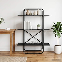 vidaXL Bokhylla 3 nivåer 80 x 35 x 105 cm PB Svart ek