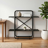 vidaXL Bokhylla 2 nivåer 80 x 35 x 70 cm PB Svart ek