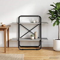vidaXL Bokhylla 2 nivåer 80 x 35 x 70 cm PB Grå Sonoma