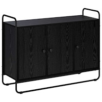 vidaXL Sideboard Svart ek 102 x 35 x 75 cm Konstruerat trä