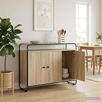 vidaXL Sideboard Sonoma-ek 102 x 35 x 75 cm Konstruerat trä