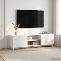 vidaXL TV-bänk 140 x 34.5 x 40 cm Vit högglans Konstruerat trä
