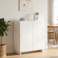 vidaXL Skänk Vit högglans 67 x 34,5 x 75 cm Konstruerat trä