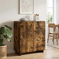 vidaXL Skänk Rökt ek 67 x 34,5 x 75 cm Konstruerat trä