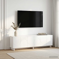 vidaXL TV-bänk 140 x 34.5 x 40 cm Vit Konstruerat trä