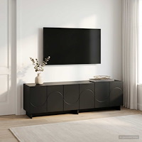 vidaXL TV-bänk 140 x 34.5 x 40 cm Svart Konstruerat trä