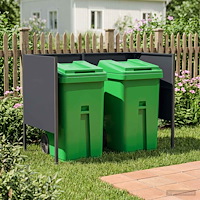 vidaXL Soptunneskärm 167 x 85 x 113 cm Stål Antracit