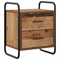 vidaXL Hängande Sängbord Gammalt trä 40 x 30 x 50 cm Konstruerat trä