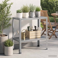 vidaXL Planteringsbord 100 x 40 x 80 cm Galvaniserat stål Silver