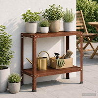 vidaXL Planteringsbord 100 x 40 x 80 cm Väderbeständig stål Rostig