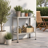 vidaXL Planteringsbord 80 x 40 x 80 cm Rostfritt stål Silver