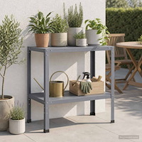 vidaXL Planteringsbord 80 x 50 x 80 cm Pulverlackerat stål Antracit
