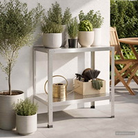 vidaXL Planteringsbord 80 x 50 x 80 cm Rostfritt stål Silver