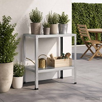 vidaXL Planteringsbord 80 x 50 x 80 cm Galvaniserat stål Silver