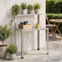 vidaXL Planteringsbord 100 x 50 x 104 cm Rostfritt stål Silver