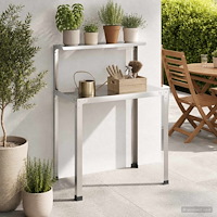 vidaXL Planteringsbord 80 x 50 x 104 cm Rostfritt stål Silver