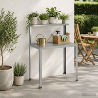 vidaXL Planteringsbord 80 x 50 x 104 cm Galvaniserat stål Silver