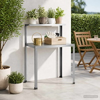 vidaXL Planteringsbord 60 x 50 x 104 cm Galvaniserat stål Silver