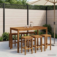 vidaXL Trädgård Bar Bord Naturlig 141 x 80,5 x 105 cm
