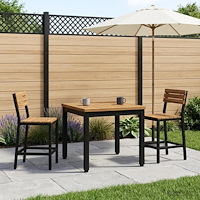 vidaXL Kaffeebord Naturlig och svart 50 x 48,5 x 36 cm