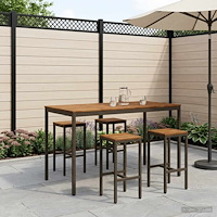 vidaXL Trädgård Bar Bord Naturlig och Kaffe 180 x 88,5 x 105 cm