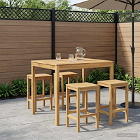 vidaXL Trädgård Bar Bord Vit 110 x 108,5 x 105 cm Massivt Akaciaträ