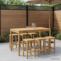 vidaXL Trädgård Bar Bord Vit 147 x 88,5 x 105 cm Massivt Akaciaträ