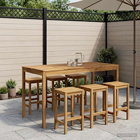 vidaXL Trädgård Bar Bord Vit 180 x 88,5 x 105 cm Massivt Akaciaträ