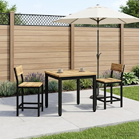 vidaXL Kaffeebord Vit och svart 50 x 48,5 x 36 cm Massivt Akaciaträ